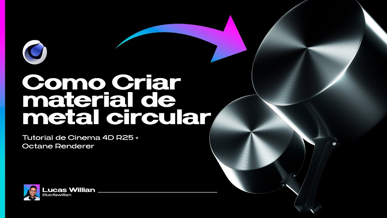Como criar material de Metal Circular - Tutorial Cinema 4D R25 + Octane Renderer