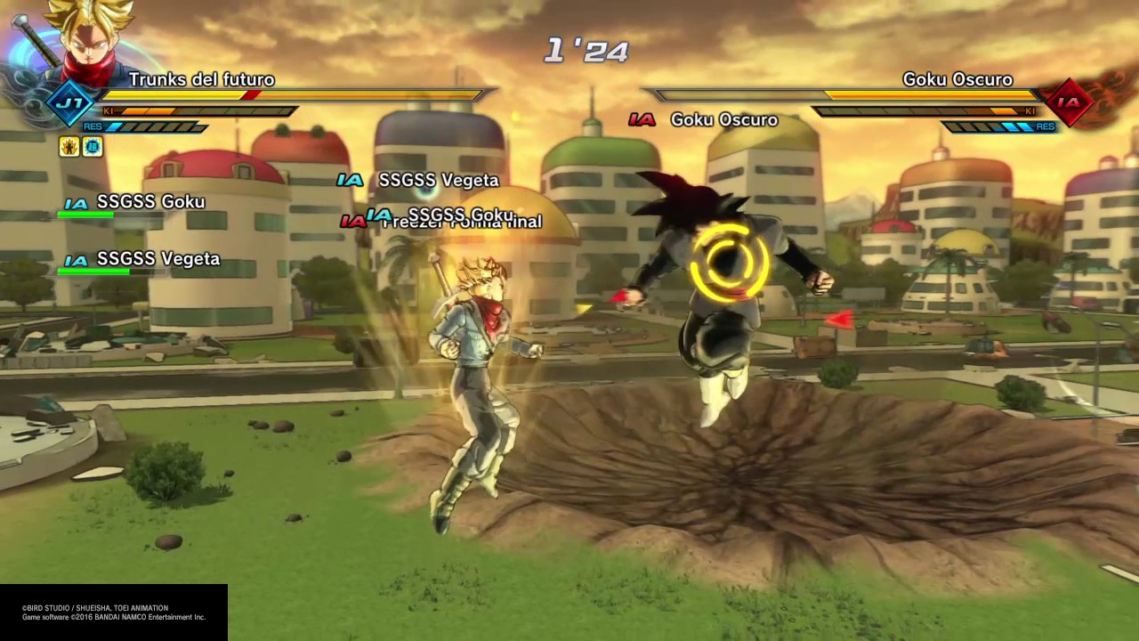 DRAGON BALL XENOVERSE 2 Trunks del futuro , Goku SSGSS , Vegeta SSGSS VS Black Goku ,Freezer , Hit