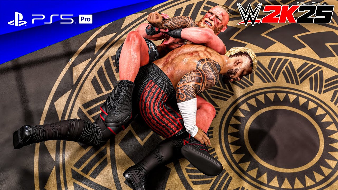 WWE 2K25 - Brock Lesnar vs. Solo Sikoa | No Holds Barred Match at Tribal Hall | PS5™ Pro [4K60]