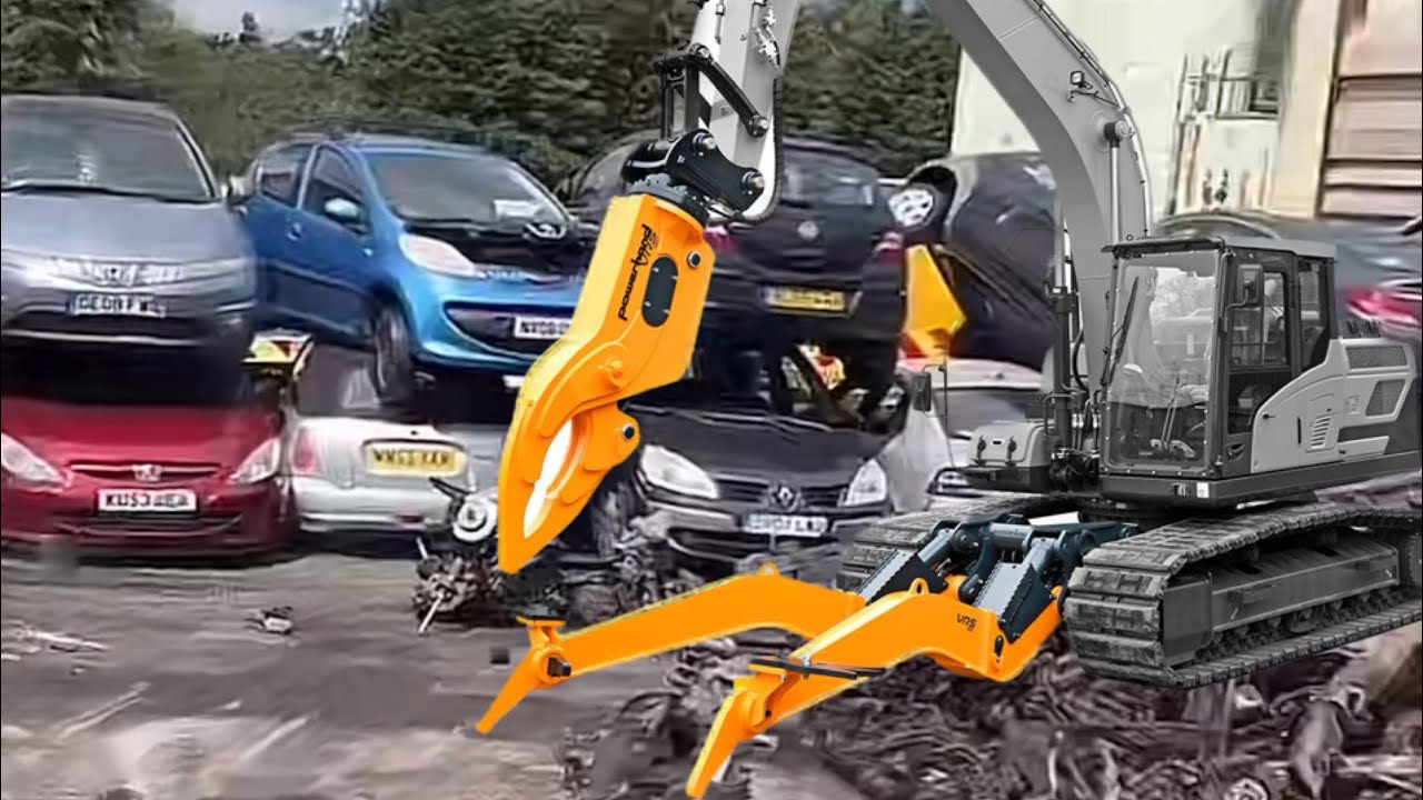 Car Demolition Showdown: VRS Excavator Unleashes Dismantling Fury!
