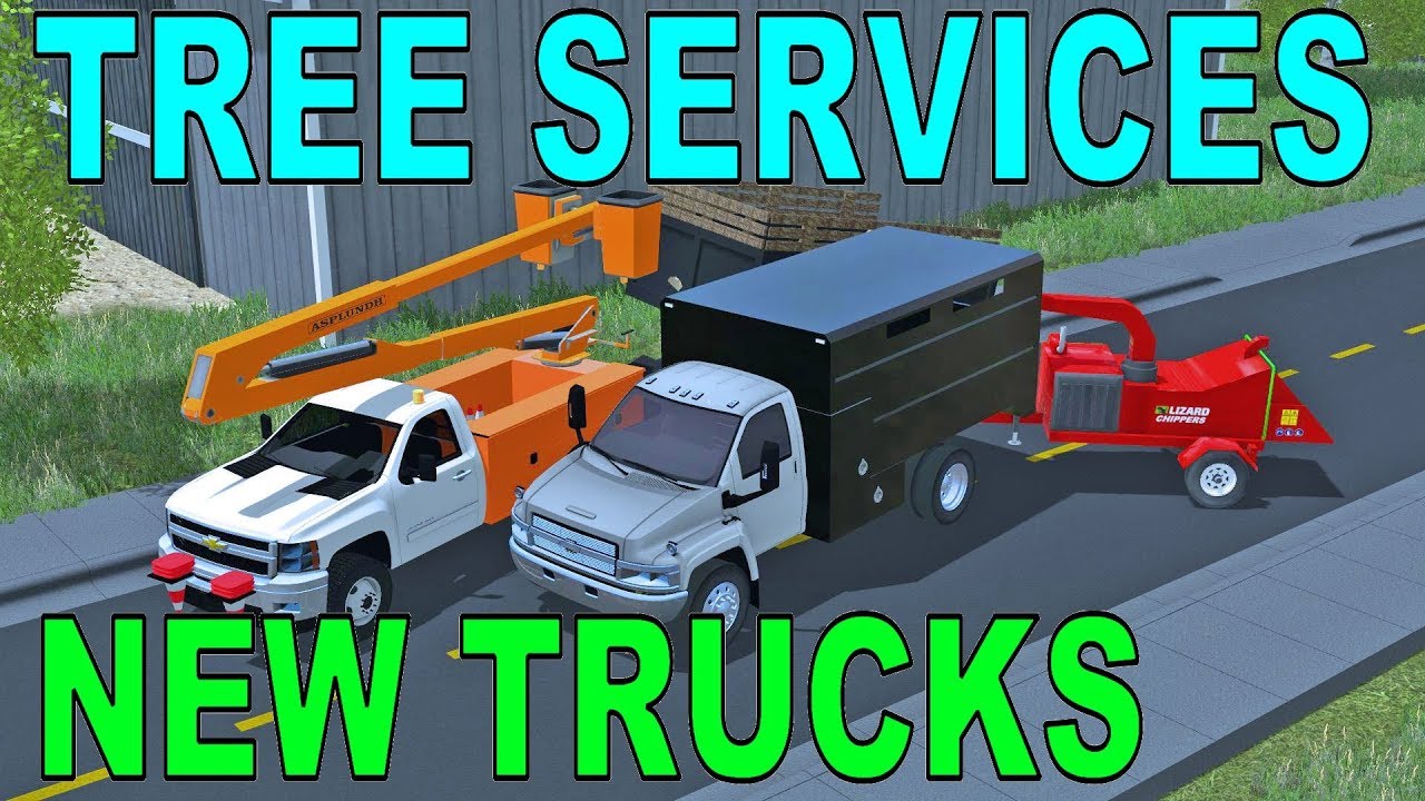 Farming Simulator 17 | Tree Services | New Bucket Truck & Tree Truck | Tall Trees