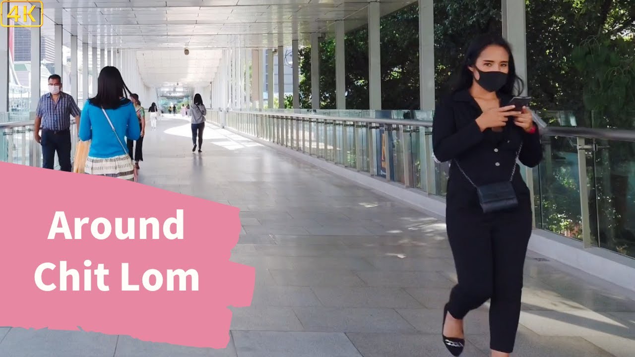 Walking to Chit Lom Station BTS pass through Central world Platinum Fashion Mall[4K]On 14th January
