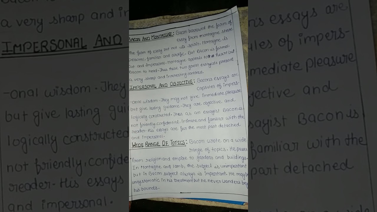 English Assignment || Topic Francis Bacon || B.SC I (Semester I) Made By Me