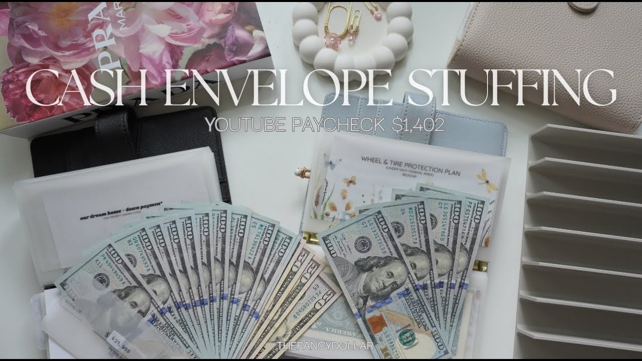 CASH STUFFING My YouTube Paycheck | $1,402