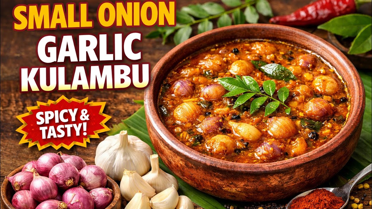 Spicy Small onion,Garlic curry/ Kara kulambu recipe in Tamil/ Small onion puli kulambu in Tamil/