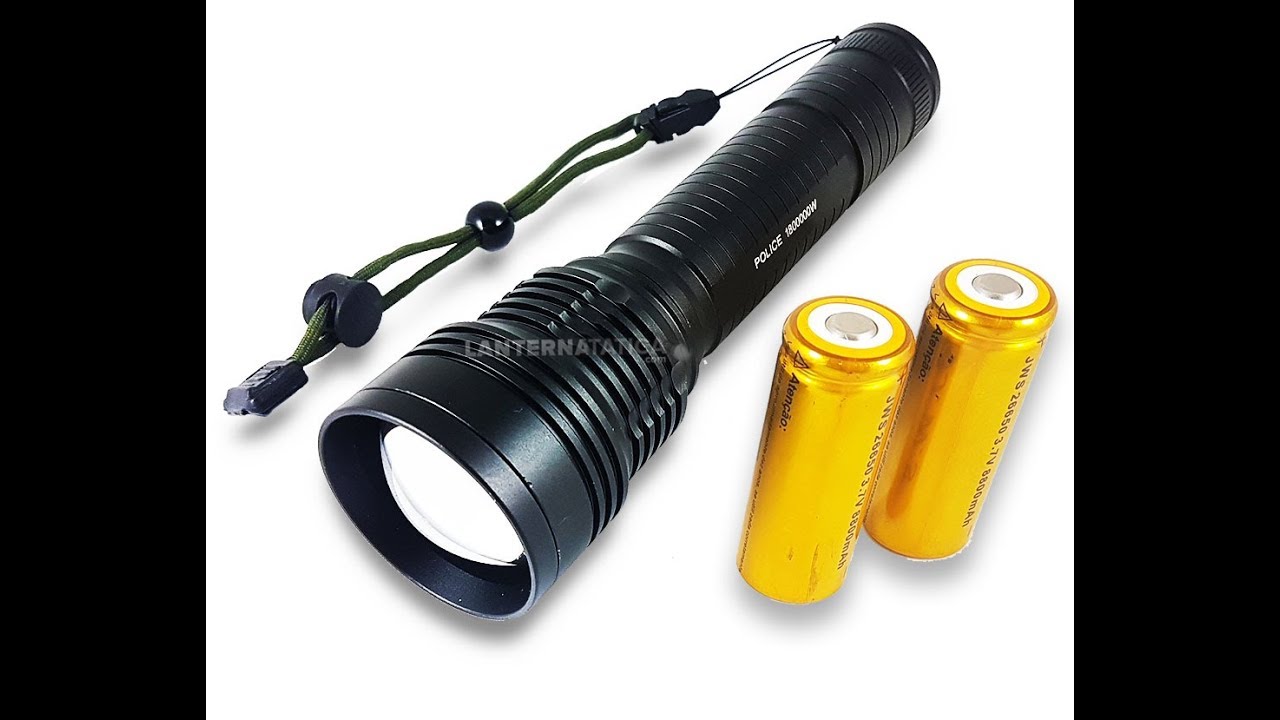 Lanterna T&aacute;tica Storm LED XML T9 Super Potente 2 Baterias 26650