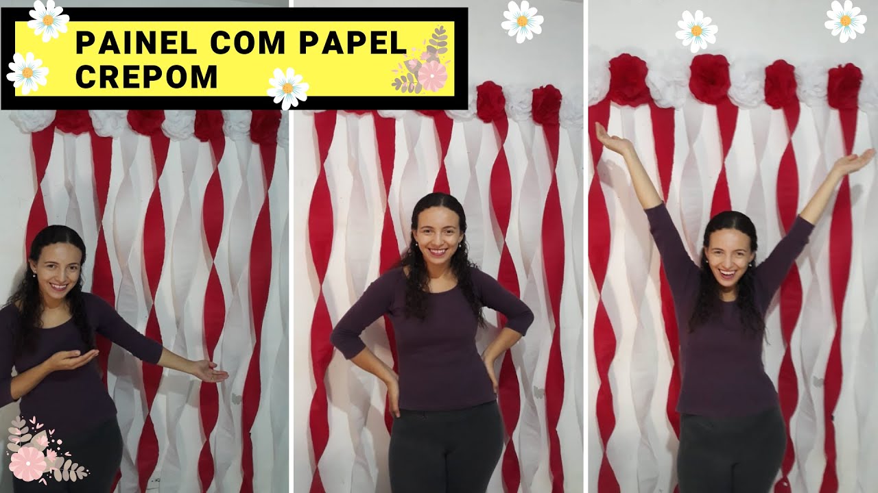 Painel/cortina com papel crepom - Faça você mesmo(a)!!