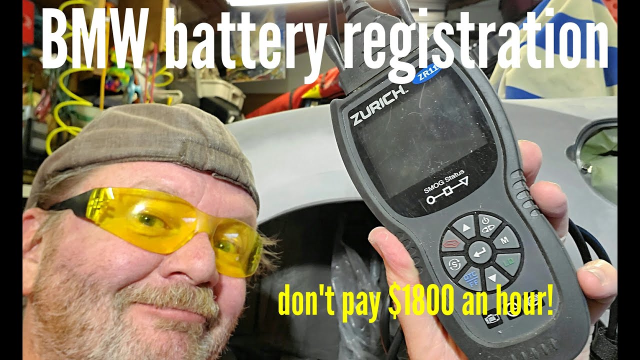 DIY BMW new battery registration with a Harbor Freight Zurich ZR11 scan tool.