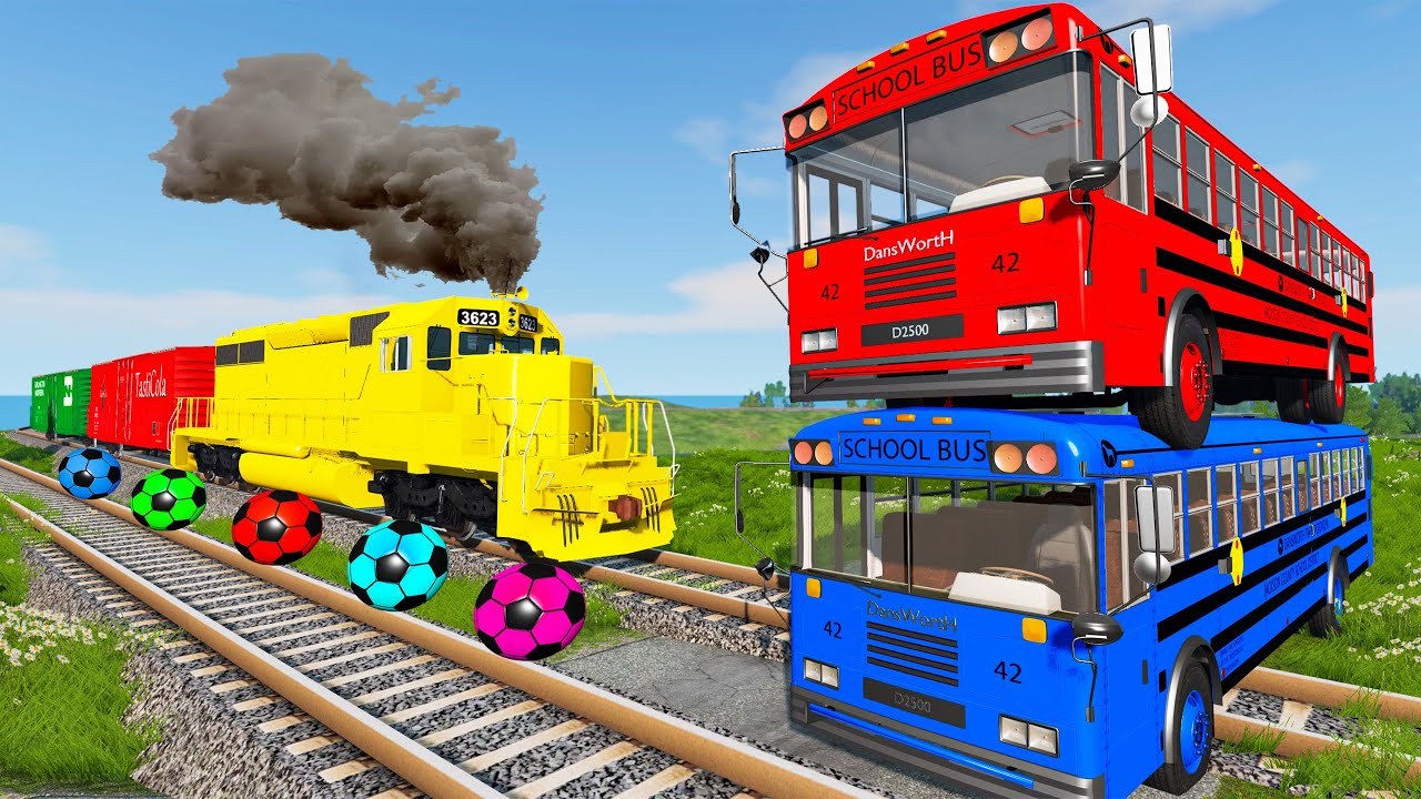 Funny Cars vs Flatbed Trailer Truck Car Rescue Tractor Truck Transportion Monster Truck Deep Water