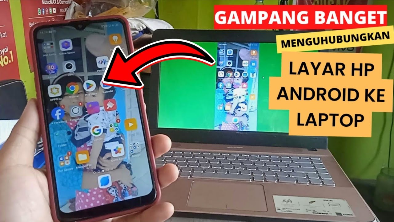 Cara Gampang Menghubungkan Layar HP Android Ke Laptop ✅️Tanpa Kabel Data Dan Tanpa Internet✅️