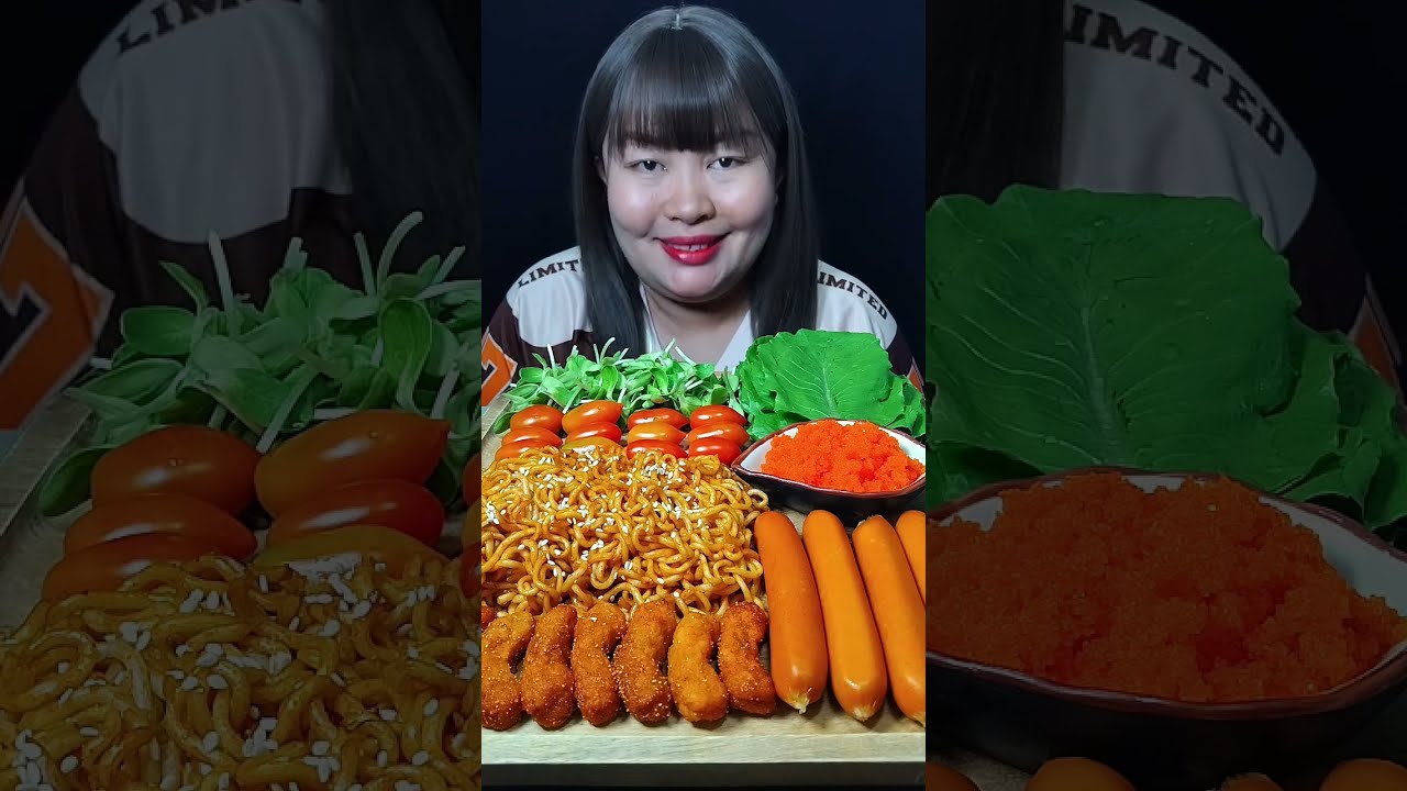 มาม่าเกาหลี ไข่กุ้ง ไส้กรอกซอสบูดั๊ก (เมนูตามคำขอ) อร่อยมากๆ @ตั้งใจกิน