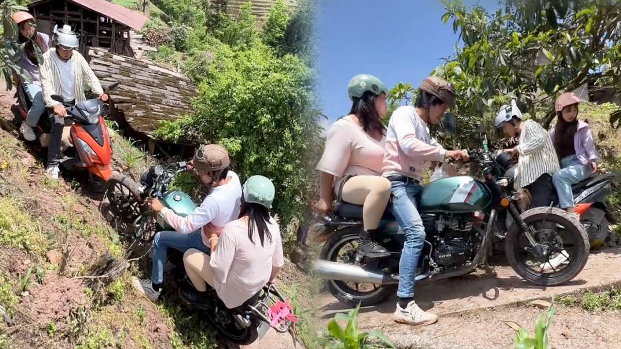 Two Cars Met On The Edge Of A Cliff, And The Kind-Hearted Motorcyclist Gave Way#motorcycle