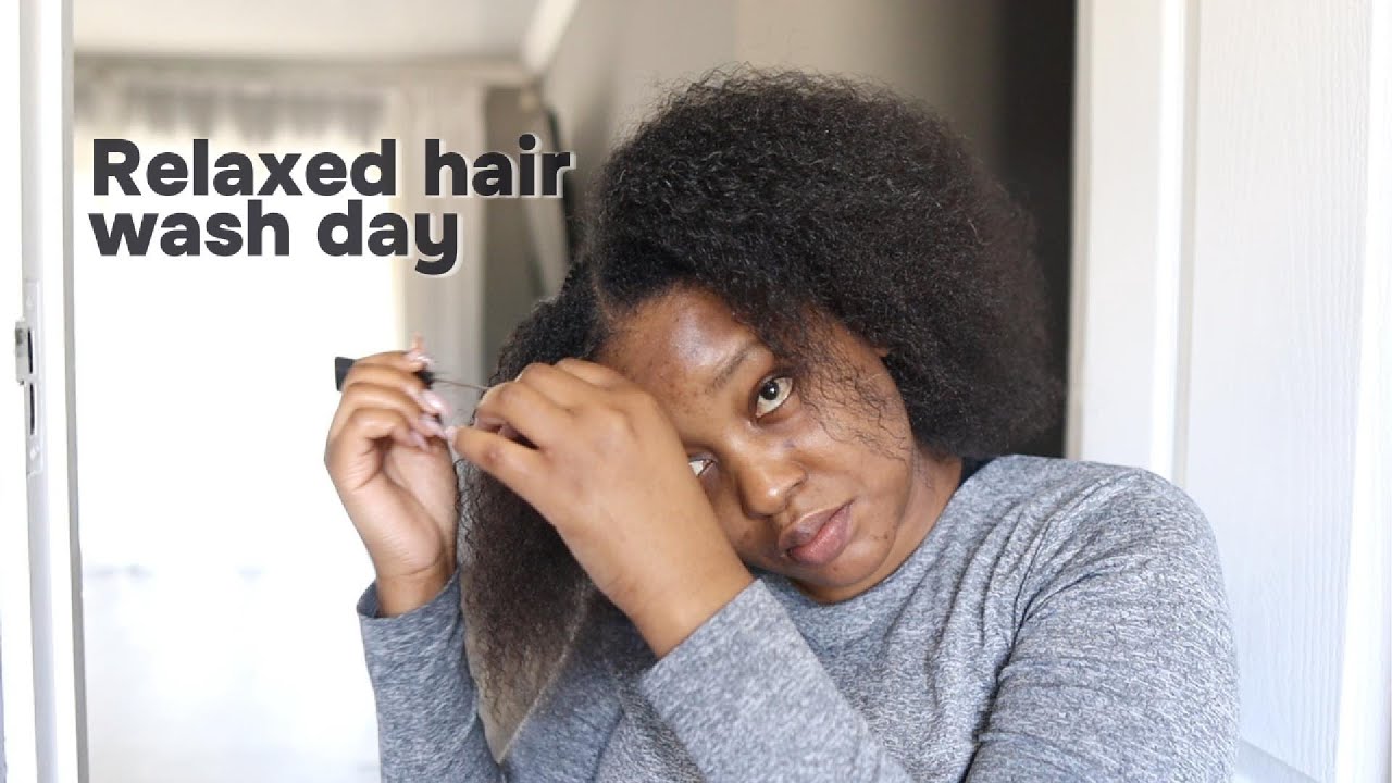 My relaxed Hair WASH DAY ROUTINE After Protective Style + Length Check