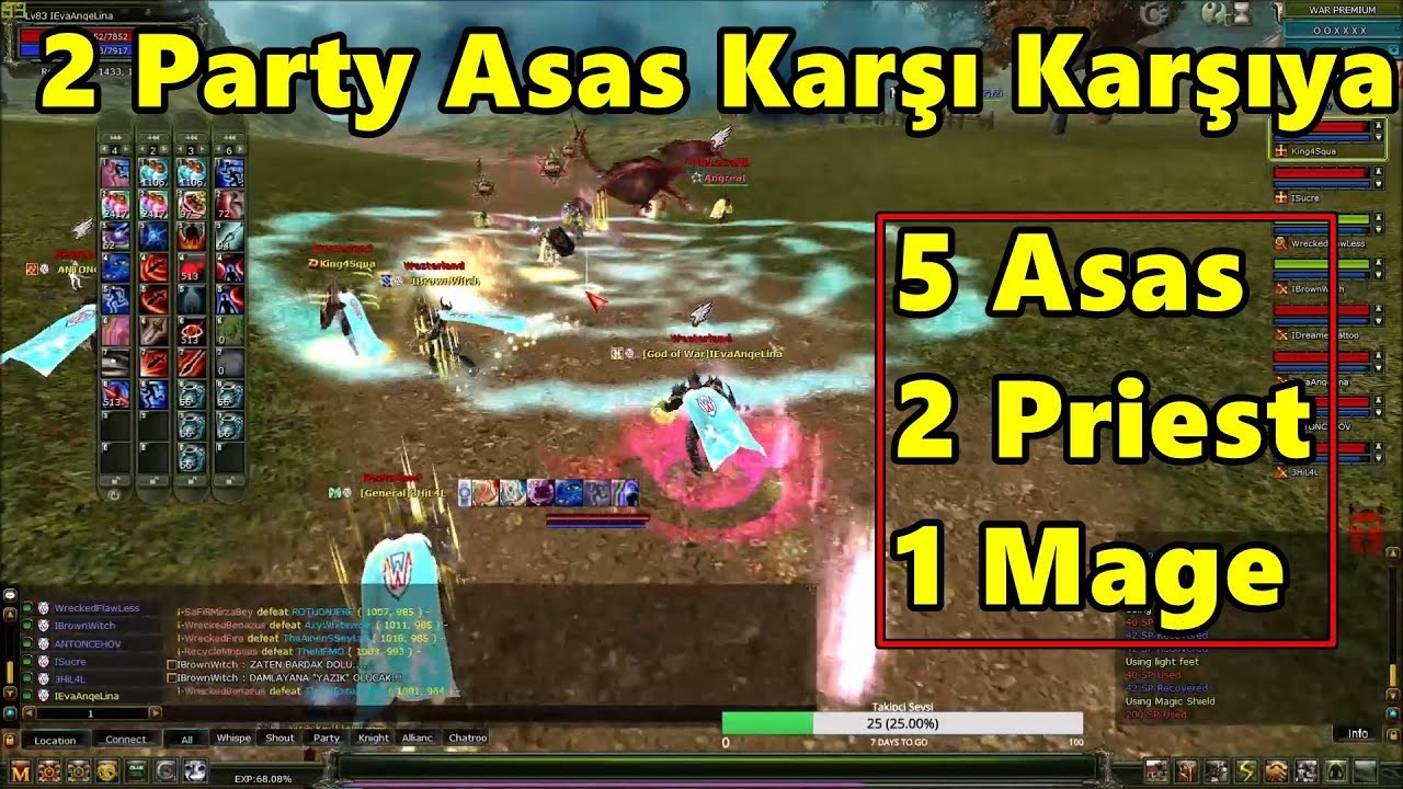EvaAnqeLina - 2 Party Asas Karşı Karşıya Gelirlerse! | Knight Online
