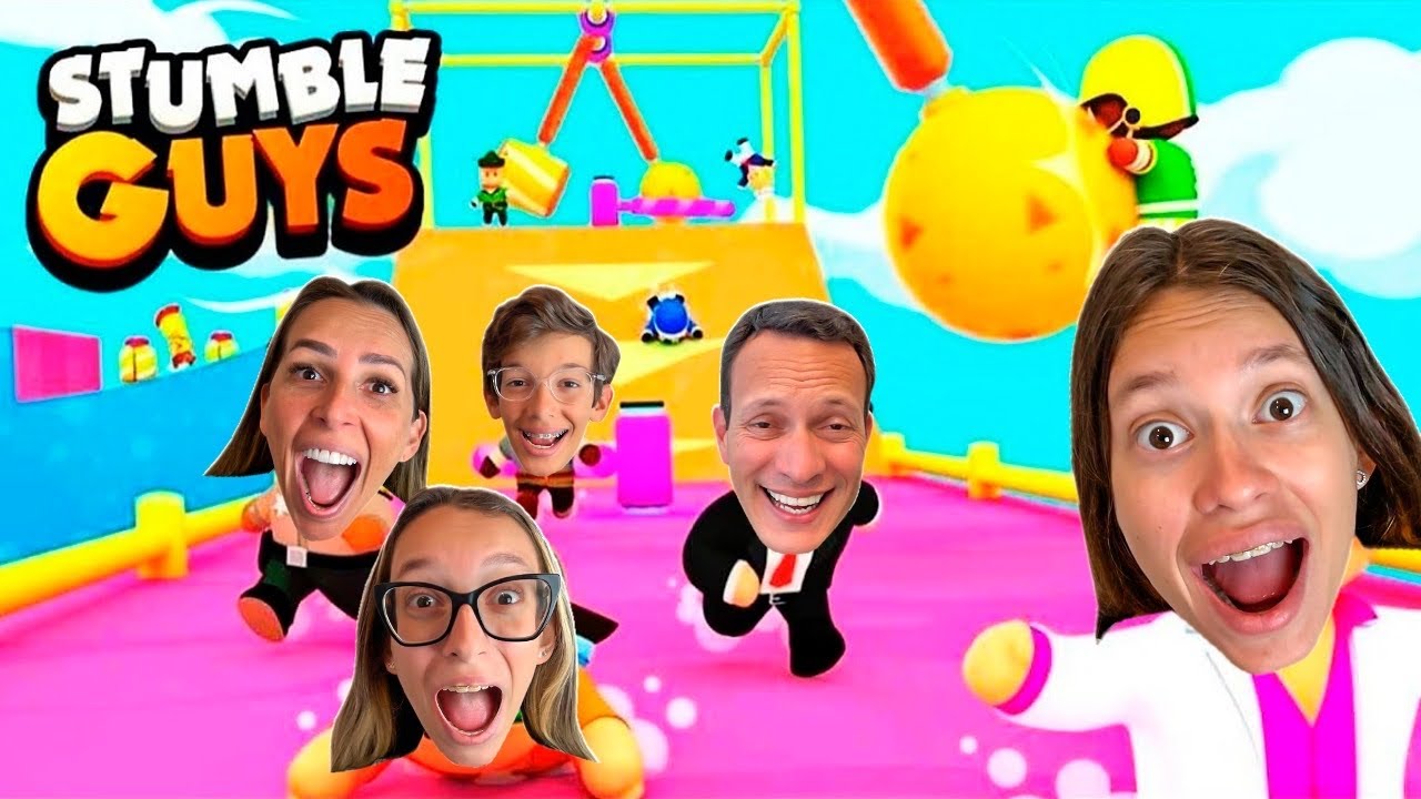 FAMÍLIA TODA JOGANDO STUMBLE GUYS PELA PRIMEIRA VEZ FAMILYFUN5 GAMES