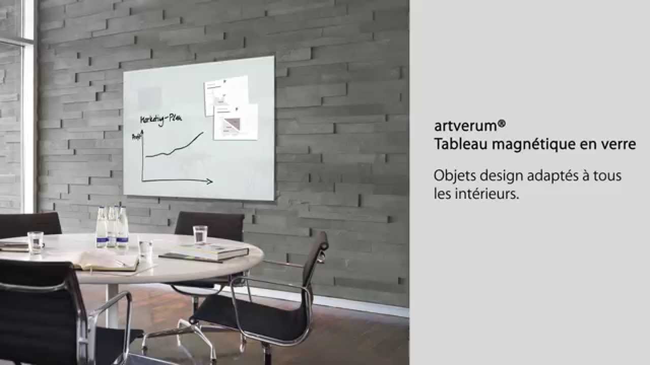Tableau magnétique en verre ''artverum®'' 120 x 90 cm blanc - GL211