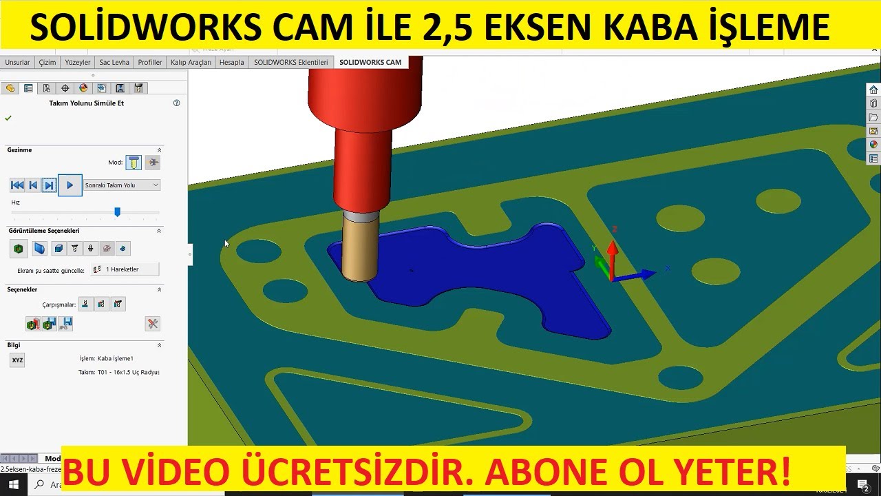 SOLİDWORKS CAM İLE 2.5 EKSEN KABA İŞLEME KOMUTU