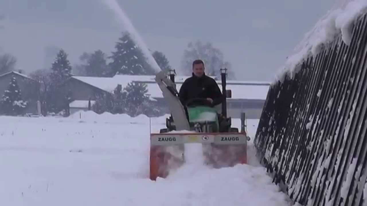 John Deere with Zaugg snowblower