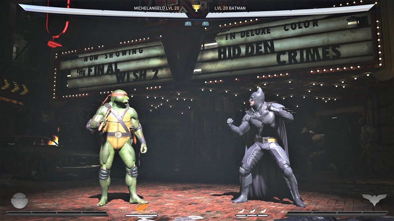 Michelangelo TMNT vs Batman (Hardest AI) - Injustice 2