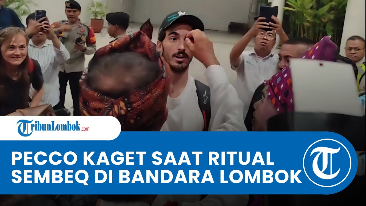 Pembalap MotoGP Pecco Kaget saat Ritual Sembeq di Bandara Lombok