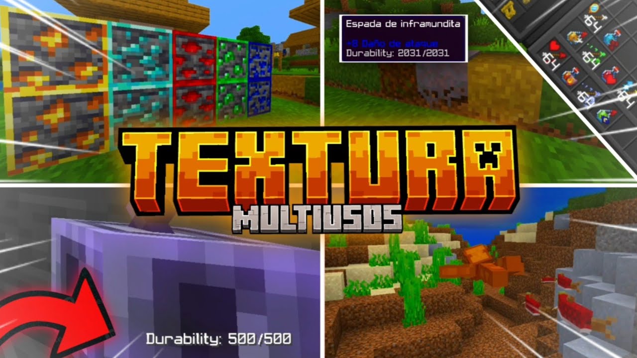LA MEJOR TEXTURA MULTIUSOS +FPS PARA MINECRAFT BEDROCK 1.21/ÚTIL 