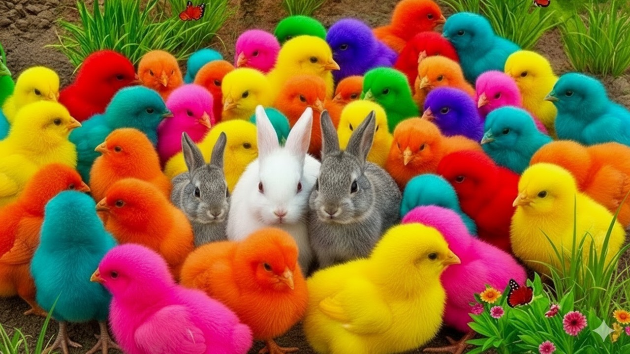 Tangkap Ayam Lucu, ayam warna warni, ayam rainbow, kelinci lucu, bebek lucu, ikan koi, Hewan Lucu