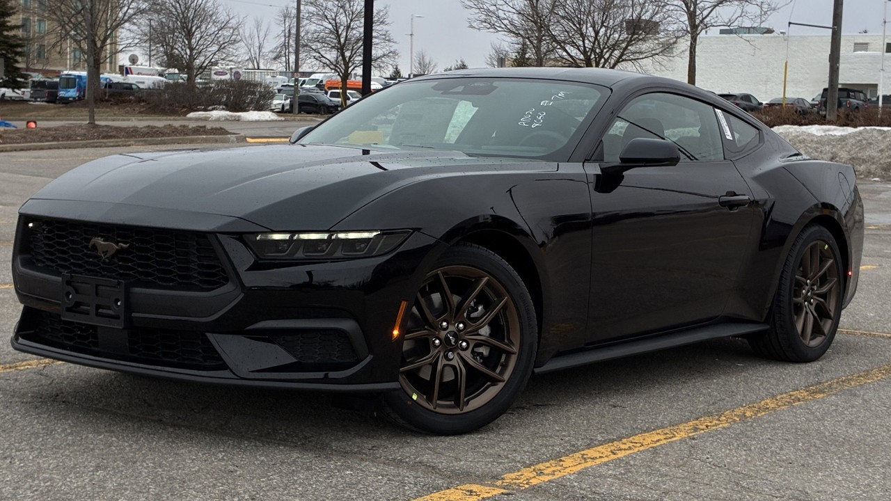 New 2026 Ford Mustang EcoBoost in Shadow Black (#B018) | Barrie Ford