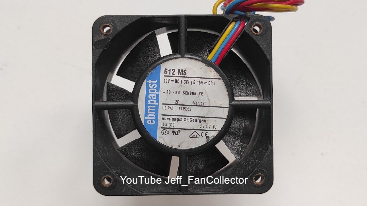 Old 2007's EbmPapst Fan 612MS 12V 1.3W 3000rpm 6025 3wire Ebmpapst St.Georgen Made In Hungary(C)