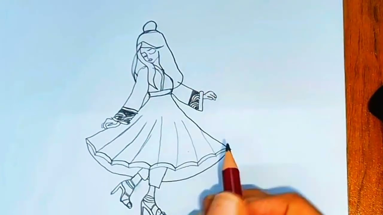 👀👁️🫶Elegant Dancing Girl Pencil Sketch#drawing #sketch #shortsfeed #draw #art #viral #shorts 