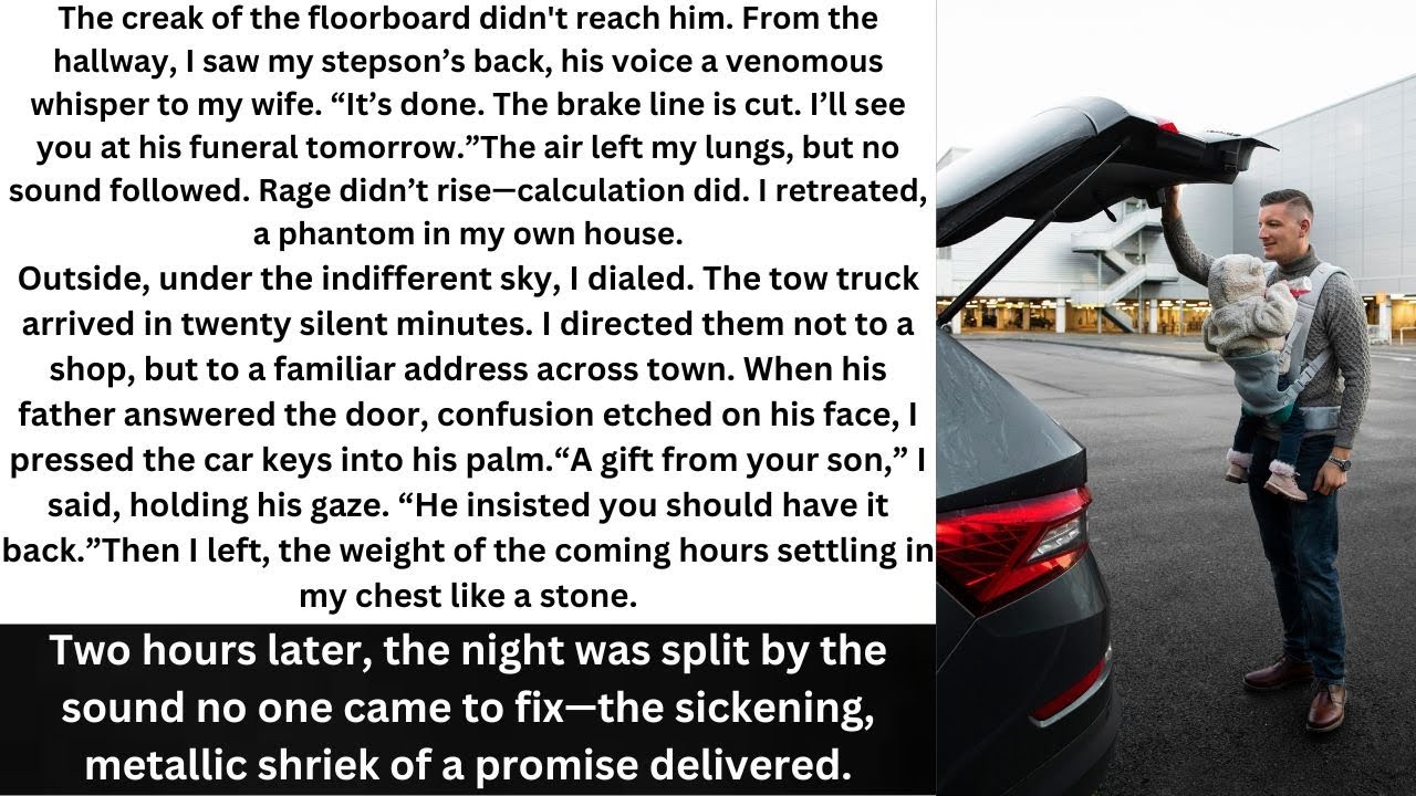My stepson admitted to cutting someone's brakes, so I towed his car to his dad for justice.