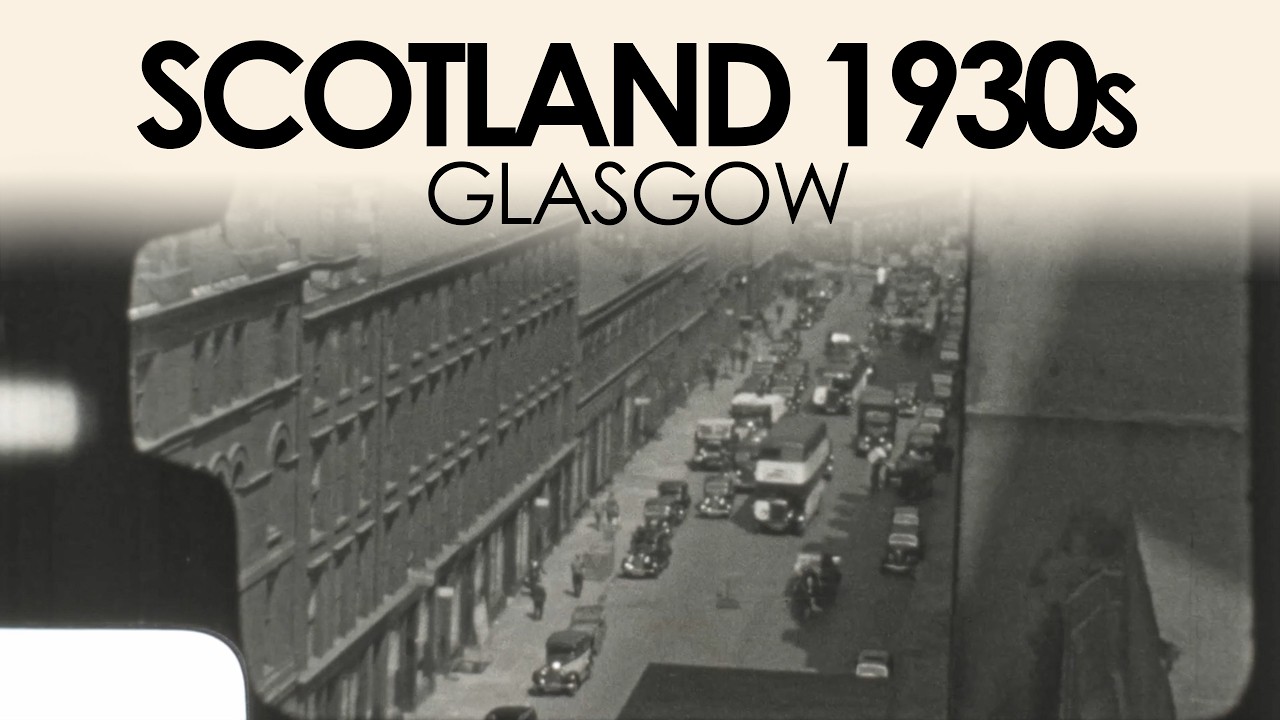 Archive footage of Glasgow in the 1930s | Scotland vintage 8mm city life & streets