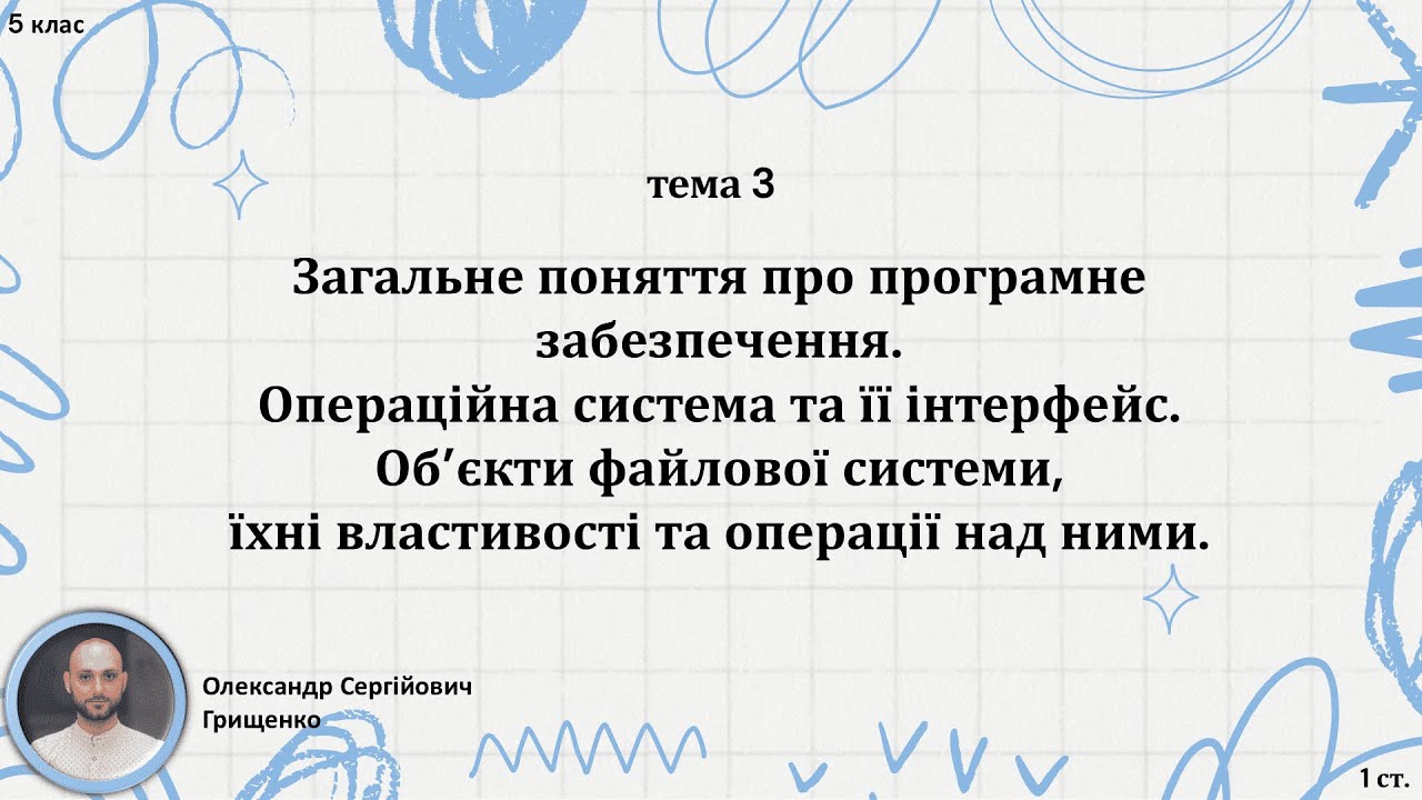 Урок №3 Операційна система та її інтерфейс. Об’єкти файлової системи...