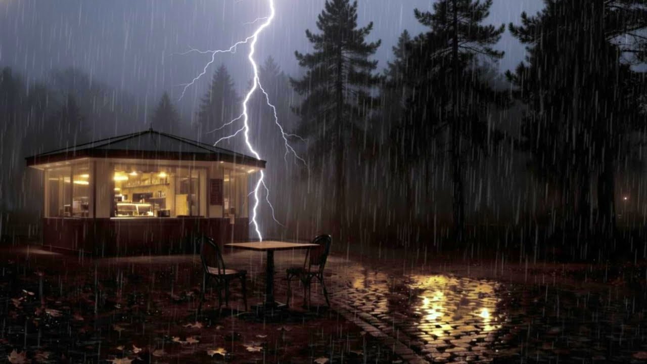 Deep Sleep Rain Sounds 🌧️ Heavy Rain & Gentle Distant Thunder in a Peaceful Midnight Forest