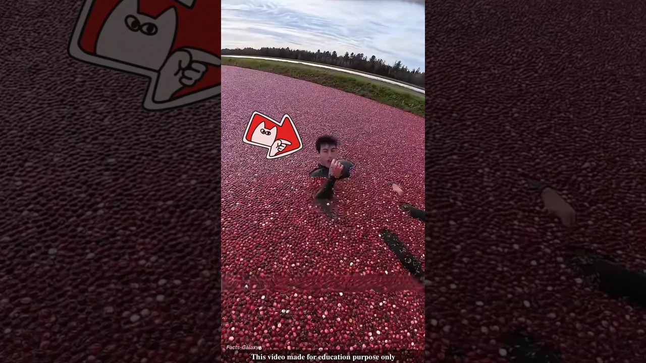 Why are cranberry fields flooded with water during harvest |#shortvideo