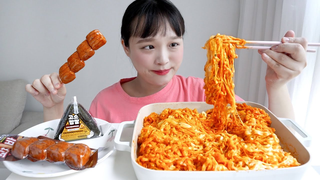 광기의 치즈 까르보불닭볶음면 먹방💖여러분들이 이 영상을 볼 때쯤이면 전 아이를 낳으러 가있겠죠… ASMR MUKBANG | carbo fire noodles :D