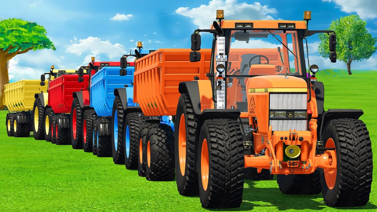 LOAD CUCUMBER & TRANSPORT WITH JOHN DEERE TRACTORS - FARMING SIMULATOR 22