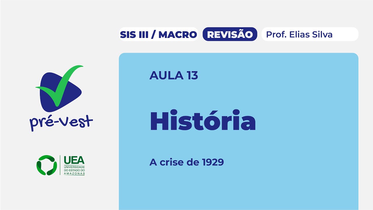 HIST - SIS 3/MACRO - REVISÃO - 2025 - AULA 13: A crise de 1929