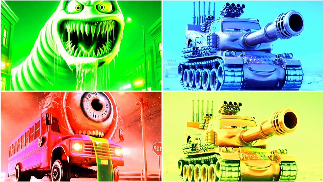 SCHOOL BUS 🆚 THOMAS TRAIN 🆚 MCQUEEN TANK  - COFFIN DANCE SONG | TILES HOP #121