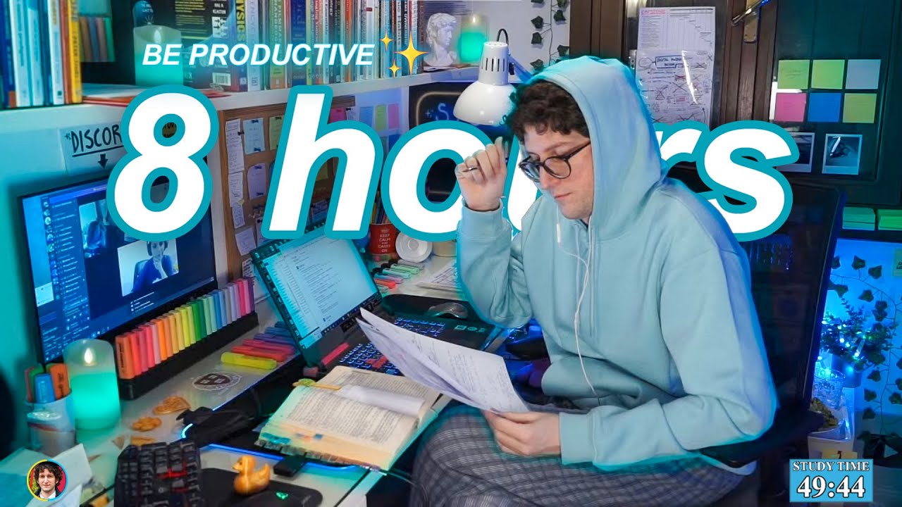 STUDY WITH ME LIVE | 8 HOURS ✨ Harvard Alumnus, Chill Work With Me, Rain Sounds, Pomodoro Timer