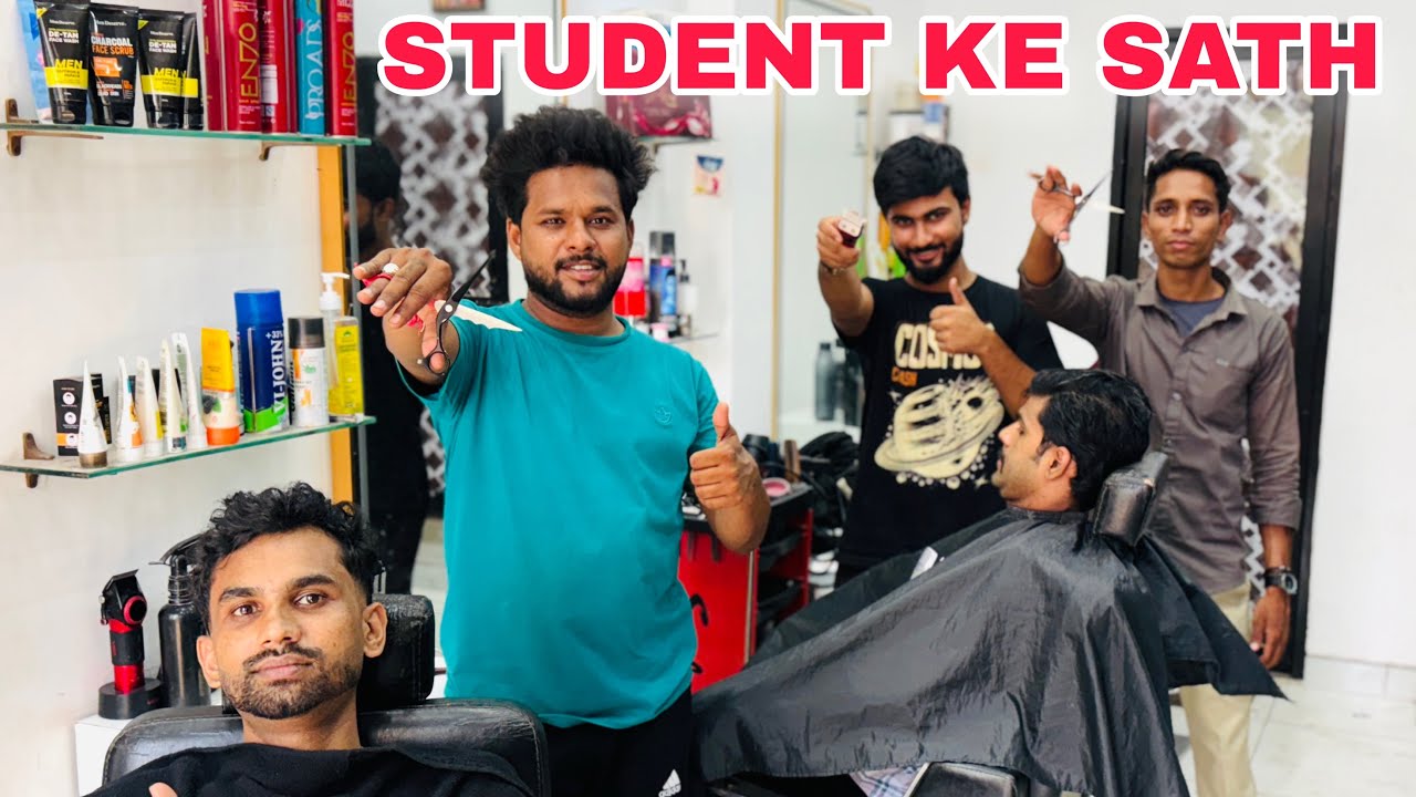 Student Ke Sath | New Shop Sahil Barber | Vlog New Salon 