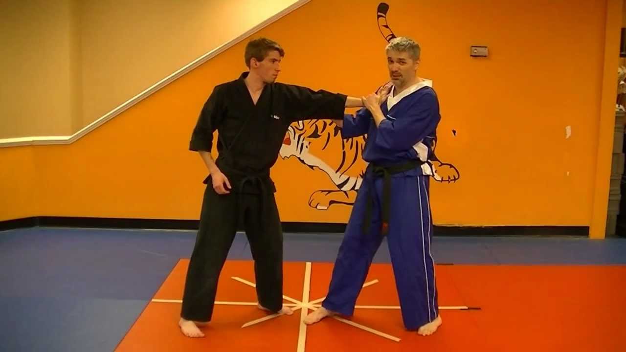 Snapping Twig with extension - Kenpo self defense technique for a left push