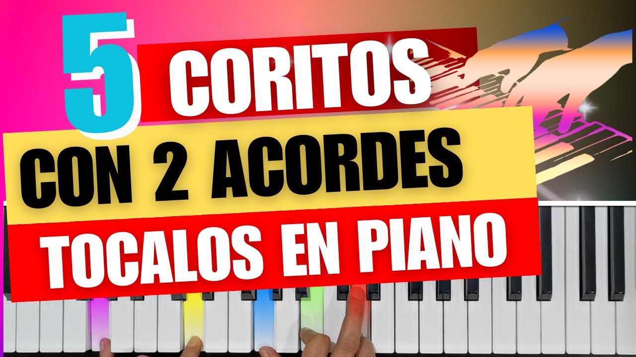 COMO TOCAR COROS ALEGRES para principiantes Con solo 2 Acordes 🙏 🎹 / PIANO FÁCIL / 5 coros