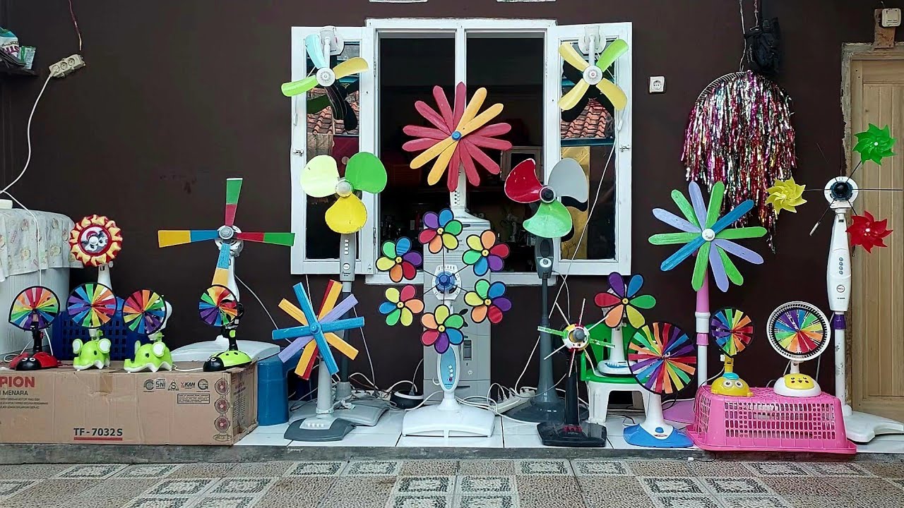 fan/koleksi baling baling kipas angin pelangi