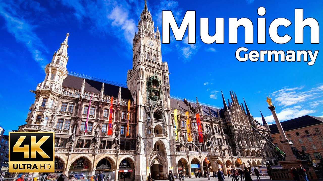 Munich, Germany Walking Tour (4k Ultra HD 60fps) – With Captions