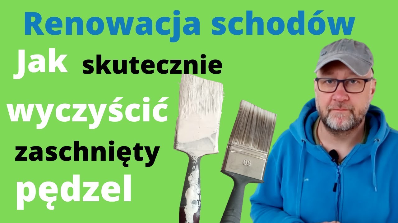 Jak wyczyścić zaschnięty pędzel. Prosty patent na czyszczenie pędzli z farby. Renowacja schod&oacute;w