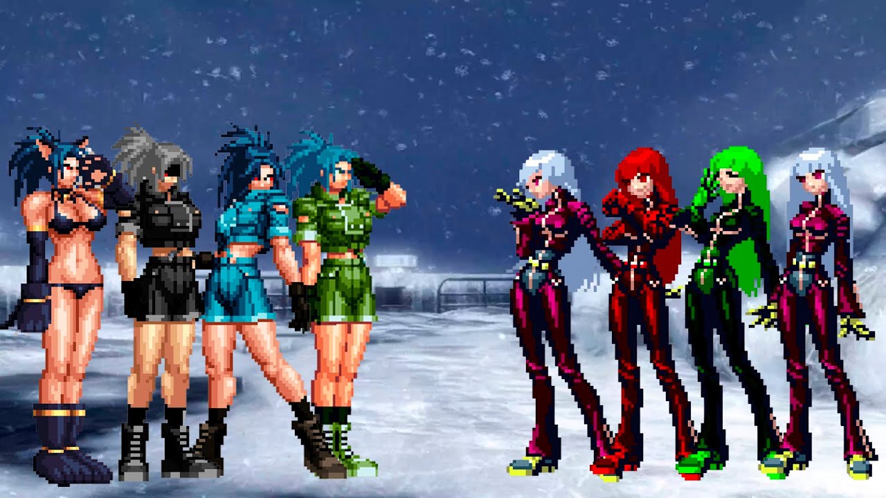 [KOF Mugen] Leona Heidern Team vs Kula Diamond Team