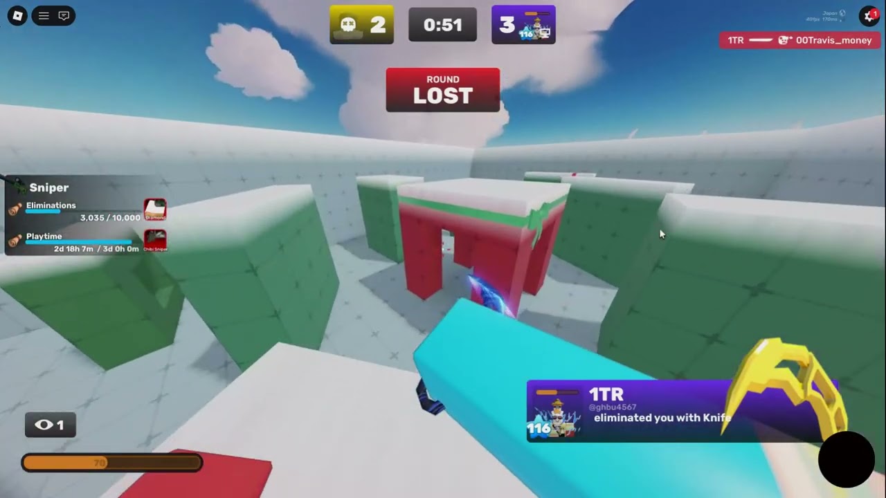 Rivals. But the main challenge is KNIFE only..... #robloxfriends #roblox #dance