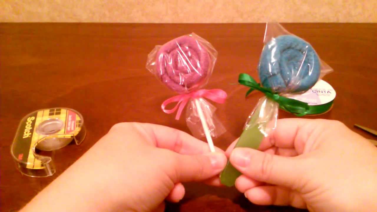 How to make a Washcloth Lollipop DIY (Tutorial) by shopbgd.com