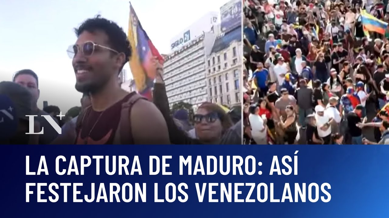 El festejo de los venezolanos en el Obelisco tras la captura de Maduro por parte de EE.UU.