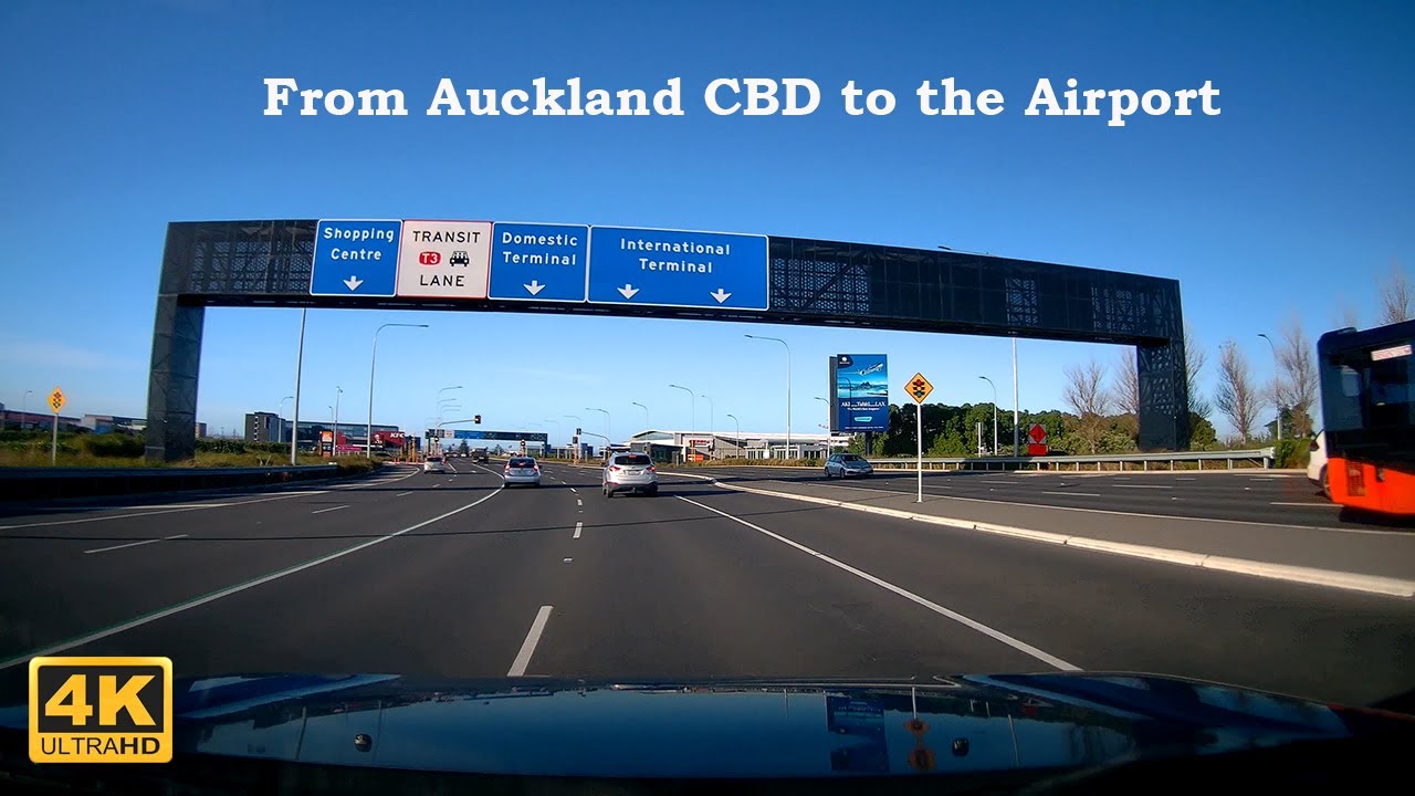 [4K] Driving Around Auckland |  From the CBD to the Airport via the Waterview Tunnel (New Zealand)